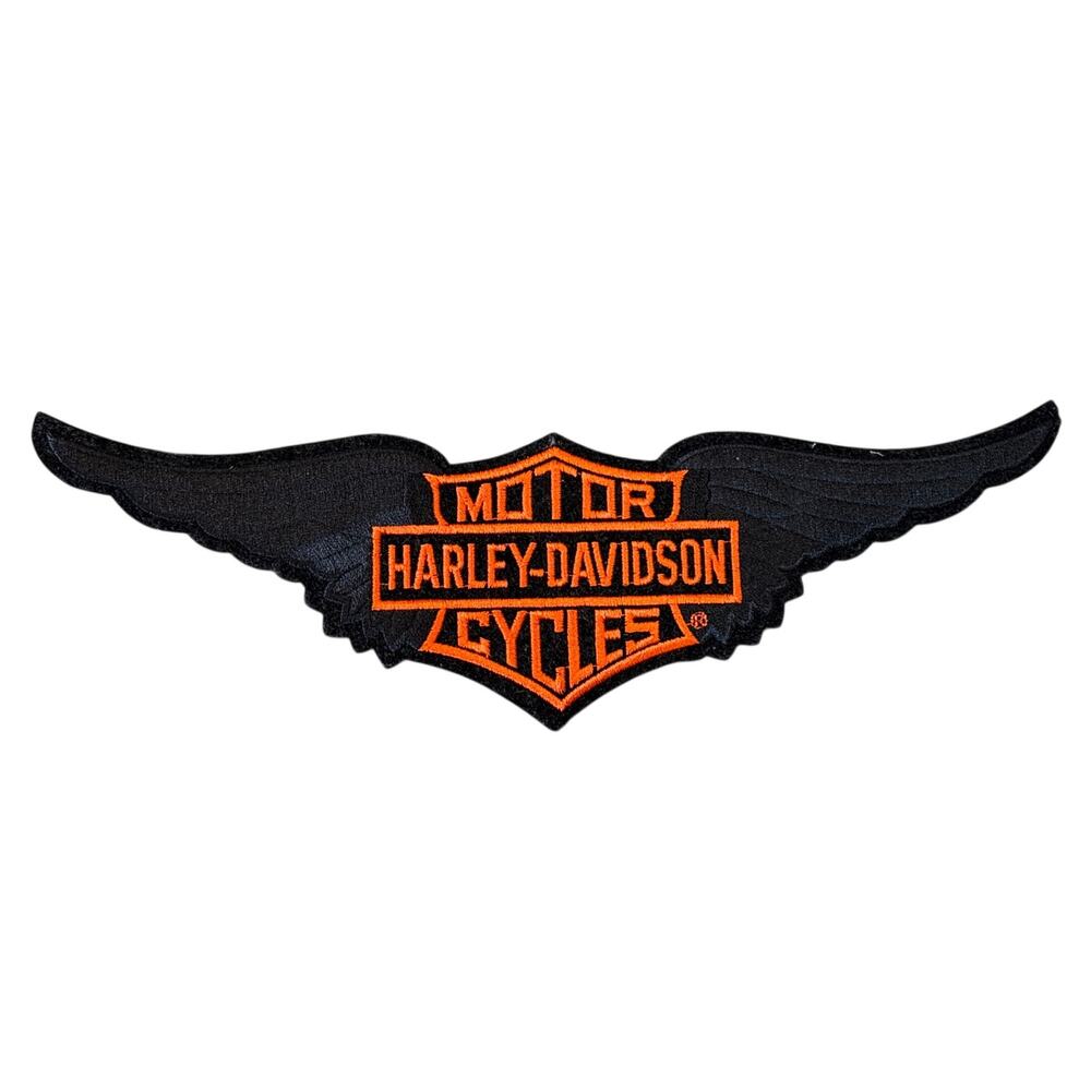 New Large Harley Davidson Motorcycle iron on Patch sheild wings biker 15.5” long